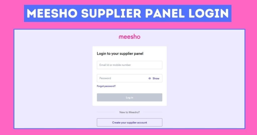 Meesho Supplier Panel Login